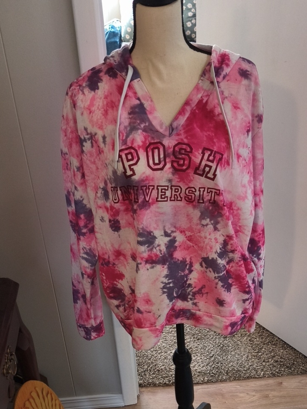 Posh Pink & Purple Tie-Dye University Hoodie